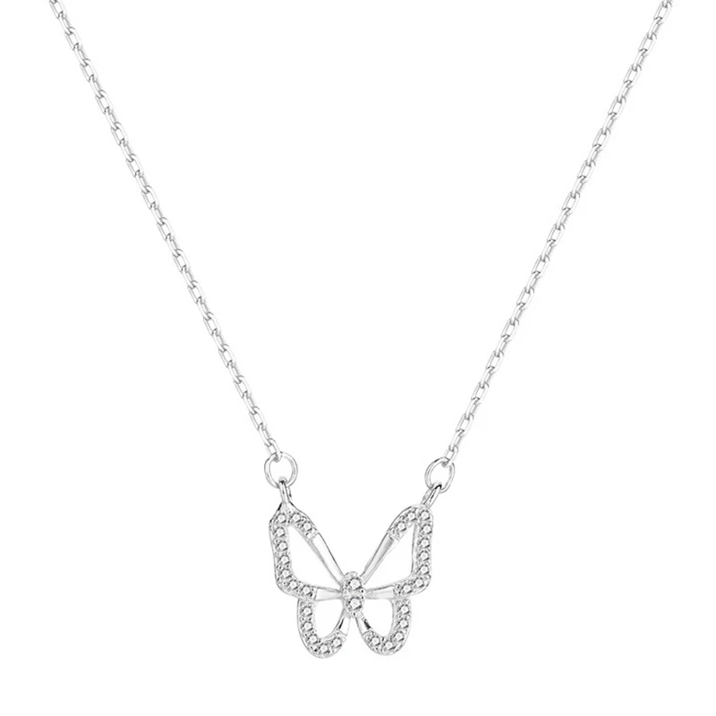 Fashion Shiny Butterfly Necklace Niche Delicate Collarbone Chain Temperament Cold Wind Ladies Party Jewellery Gift