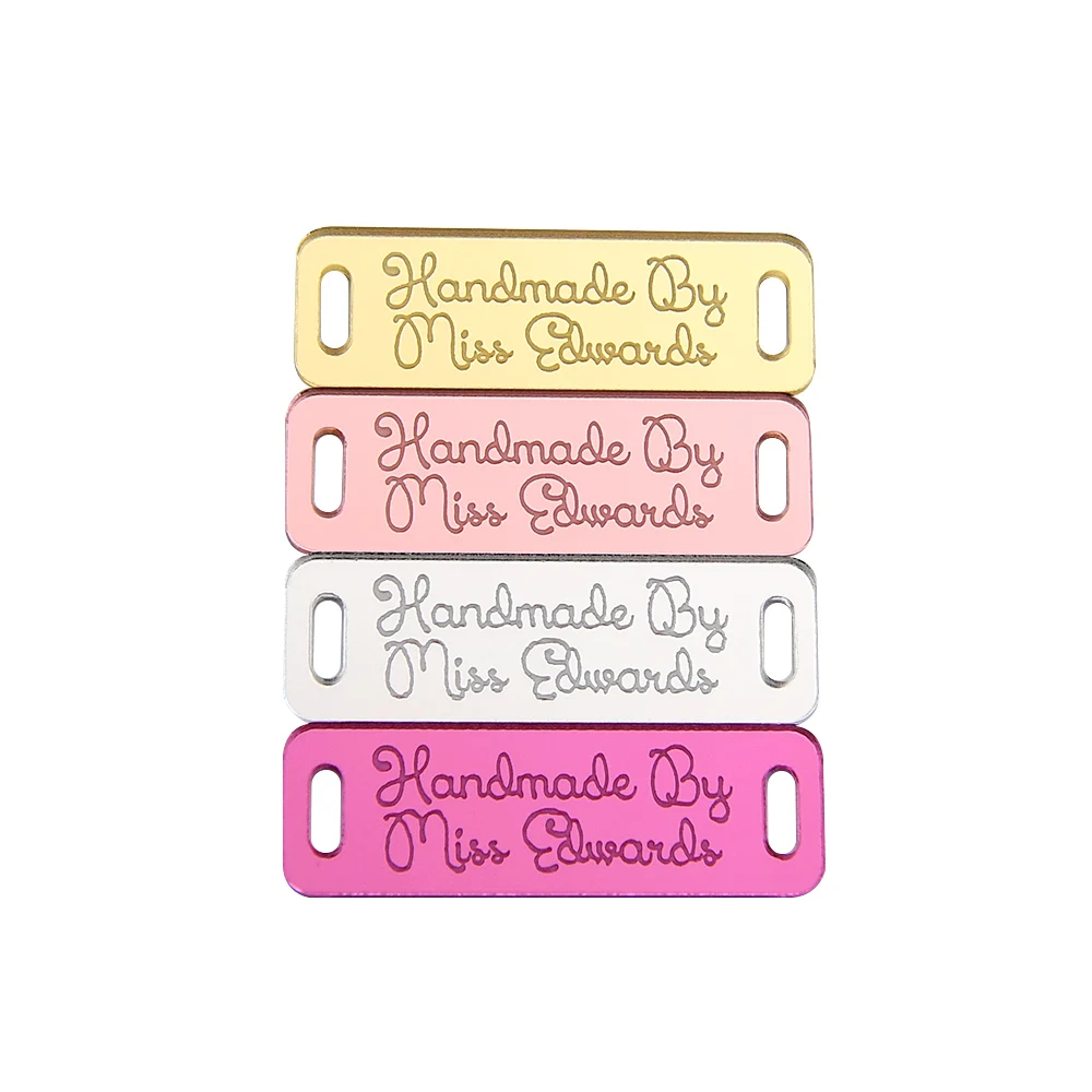 

Custom Mirror Acrylic Tags Laser Engraved 0.51"x1.50" for DIY Crafts Home Decor Apparel Gifts Personalized Text Logo