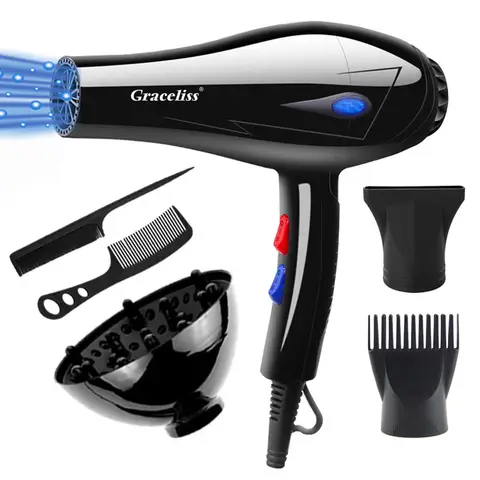 220V EU 플러그 1800W 뜨겁고 차가운 바람 헤어 드라이어 블로우 건조기 헤어 드라이어 살롱 및 가정용 스타일링 도구