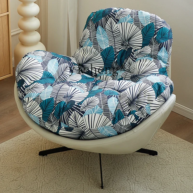 

Zz retro eggshell single sofa living room modern simple lazy sofa rotating chair