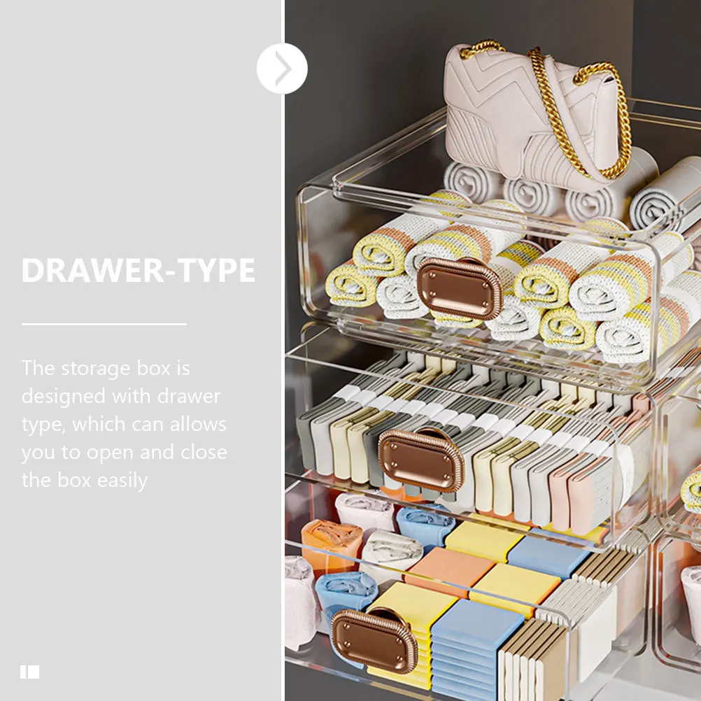 

Transparent Drawer Storage Box Desktop Organizer Large Capacity Makeup Jewelry Case Multifunctional Sundries Container