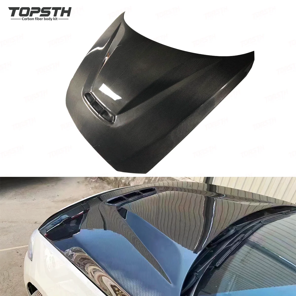 

Настоящий сухой капот двигателя из углеродного волокна для BMW M2 F87 2014–2022 гг., комплект переднего капота, легкая модернизация в стиле OEM