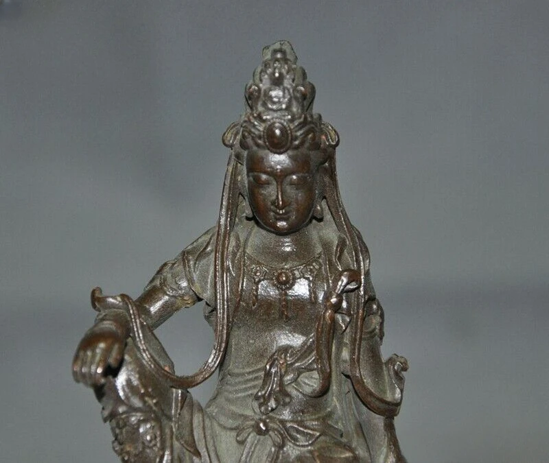 China Buddhism temple bronze freedom Kwan-Yin GuanYin Bodhisattva goddess statue