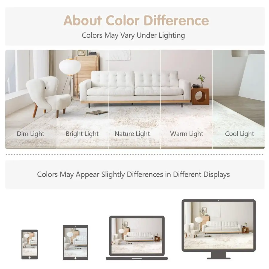 

Rug 6x9 Vintage Rug Washable Living Room Rugs Retro Medallion Distressed Large Rugs Soft Low Pile NonSlip Indoor Floor Carpet fo