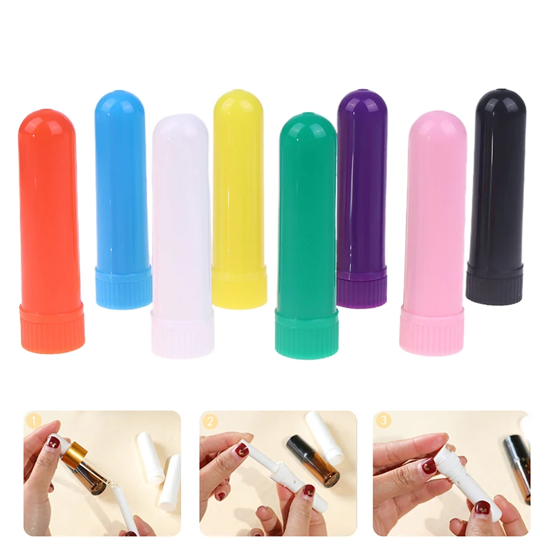 With Cotton Wicks Refill Plastic Nasal Inhaler Sticks For Essential Oil Containers Aromatherapy Inhaler Empty Nasal Inhaler Tube