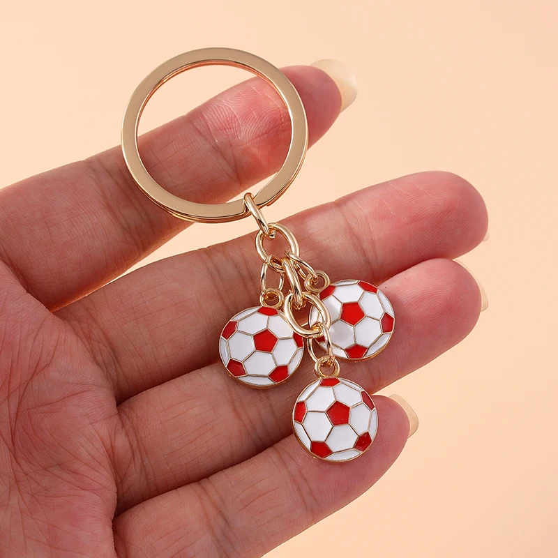 Aihua Fashion Enamel Football Soccer Keychain Men Women Sports Fans Basketball Keychain Bag Pendant Key Ring Boyfriend Gifts