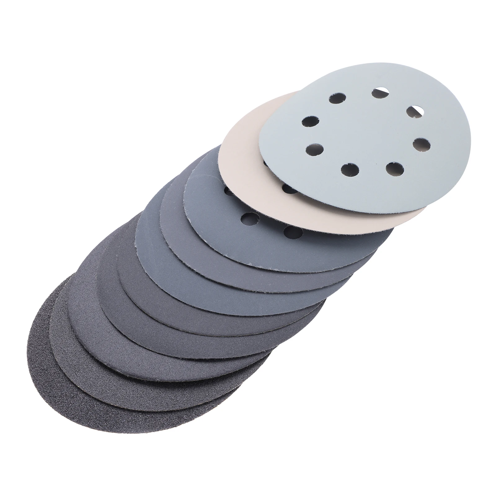 100Pcs 5Inch Hook Loop Sanding Discs 80-5000 Grit Carbide Sand Paper for Automotive Wood Metal 8 Hole Wet Dry Orbital Sander