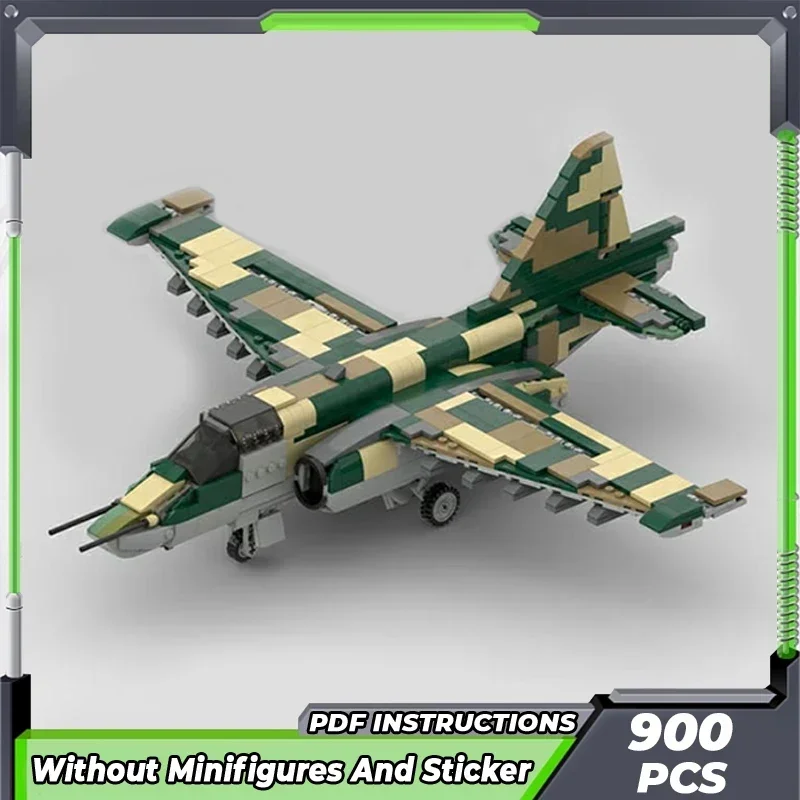 Moc Building Bricks Military Model Sukhoi Su-25 Frogfoot Fighter Technology Modular Blocks Gifts Toys For Children DIY Assembly