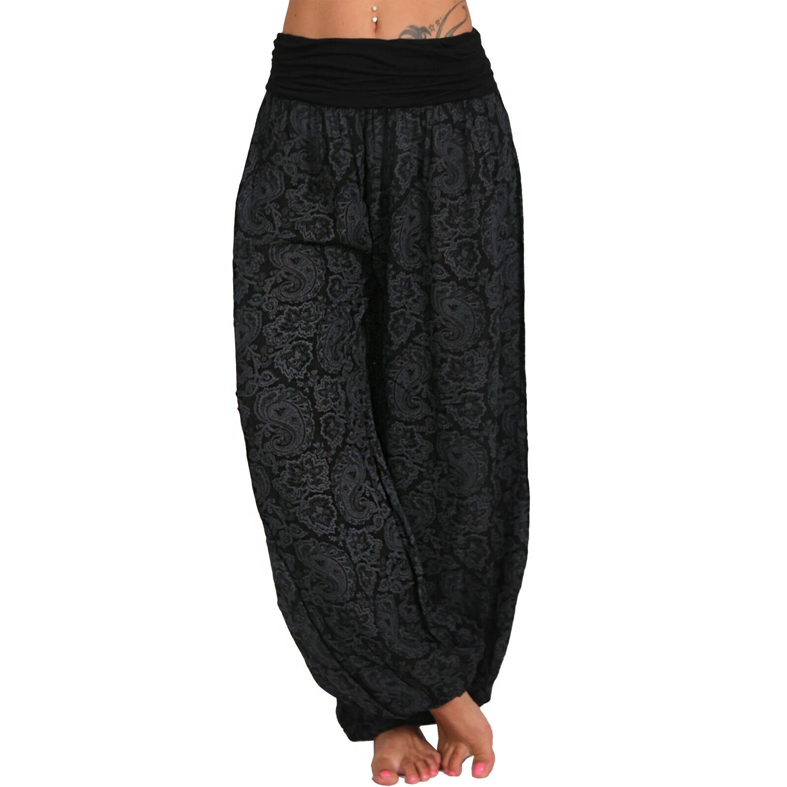 Digital Printing Long Wide-leg Pants Casual Pants Harlan Pants 2025 New Models Europe and The United States