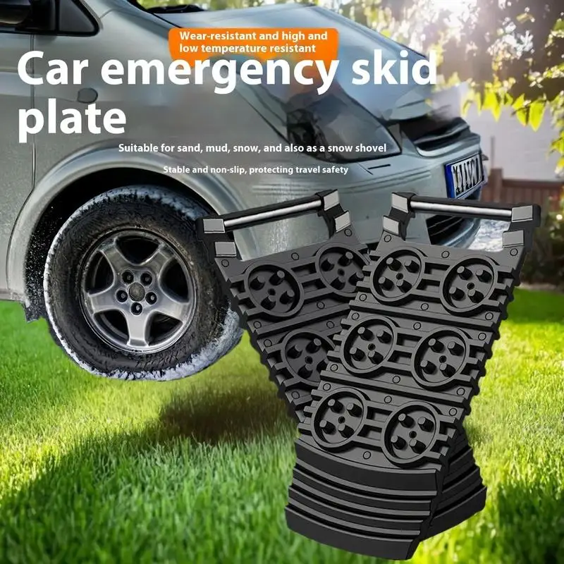 1PC Vehicle Off-Road Anti-Skid Pad, Emergency Tire Recovery Tracks Mat, Snow Chain Shove Ramps Board Accessory