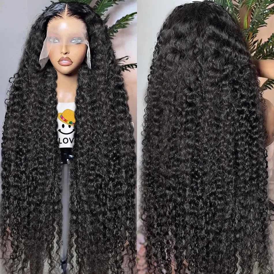 250 13x6 HD Transparent Deep Wave Density Lace Frontal Human Hair Wig 30 Inch Lace Front Wig PrePlucked For Black Women