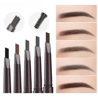 5 colores 2 en 1 lápiz de cejas cosméticos profesionales maquillaje impermeable negro marrón lápiz de cejas maquillaje cosméticos ojos naturales