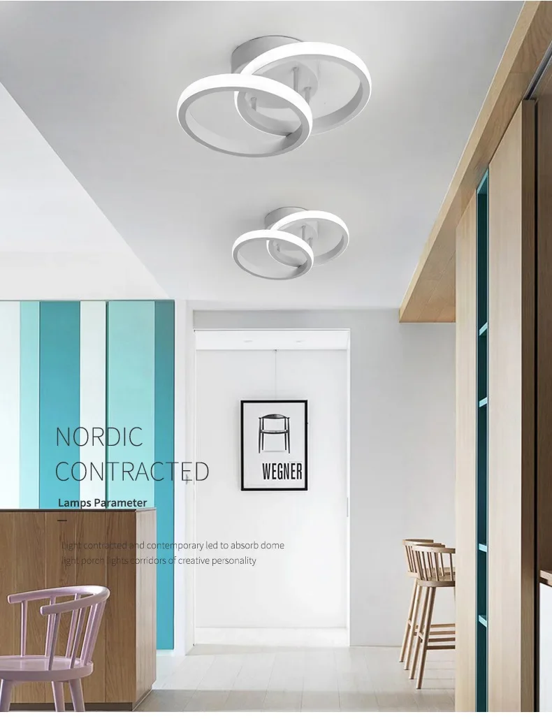 

Nordic Minimalist Circular Ceiling Light, Hallway Light, Foyer, Balcony, Fitting Room, Hotel Atmosphere Lighting Room Decor