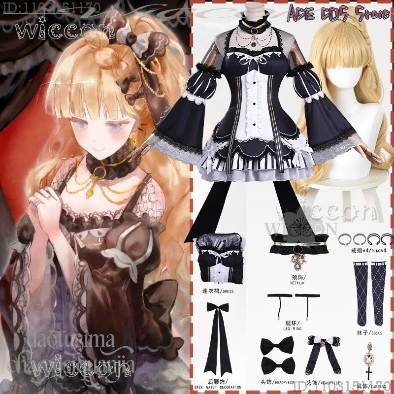 

Disfraz Adulto Mahou Shoujo No Majo Saiban Косплей Saeki Miria Костюм Аниме Kawaii Платье Готическая Лолита Косплей Аниме Костюмы