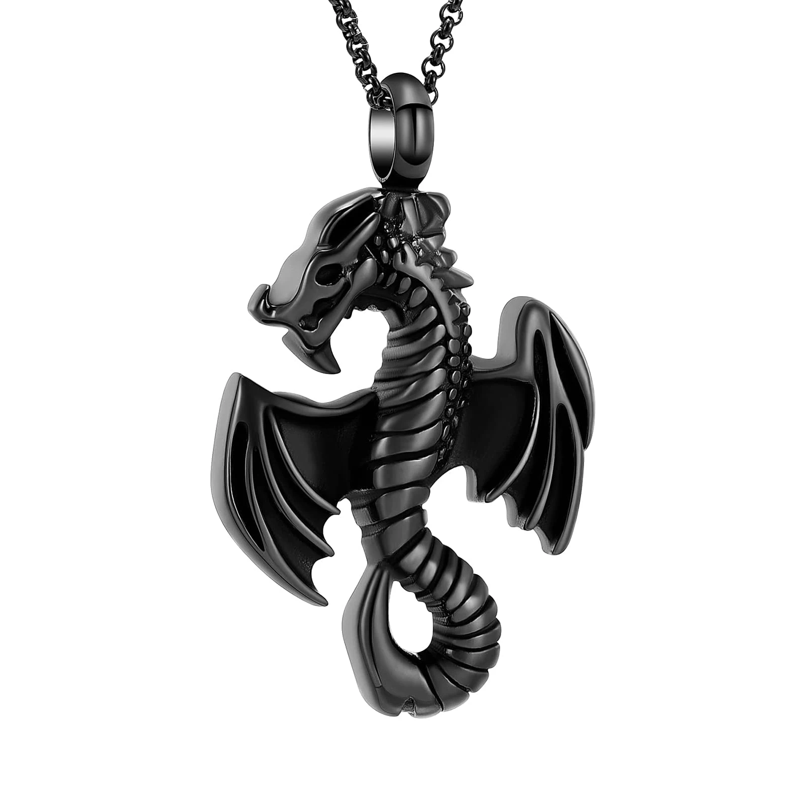 Trendy Flying Dragon Cremation Jewelry Ashes Pendant Keepsake Memorial Urn Necklace for Ashes Funeral Jewelry for Men for Women