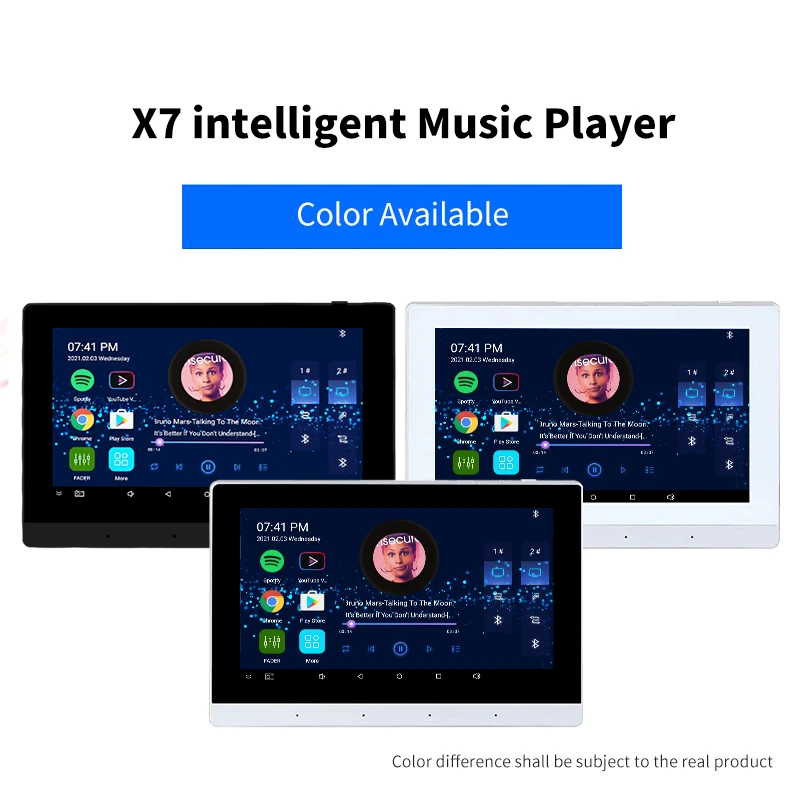 

X7 7-дюймовый умный дом фоновая музыка стерео звук в стене усилитель WIFI сенсорный экран Bluetooth аудио Google Play YouTube