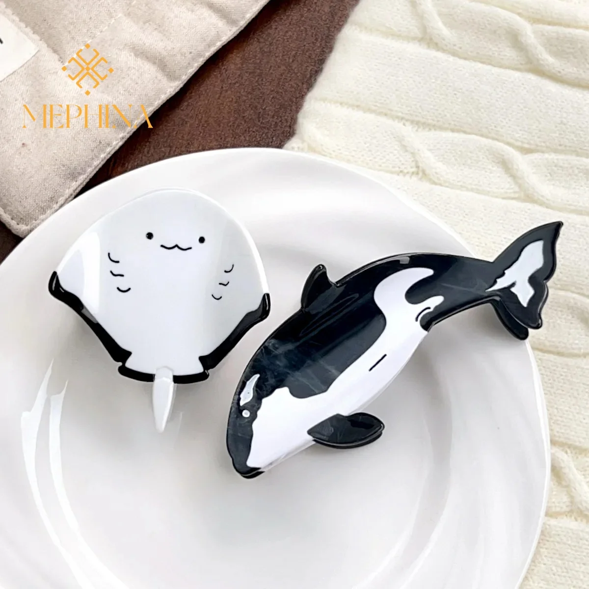 Ocean theme hair claw clip Marin animal hair claws Manta hair claws Whale hair claws Cartoon hair clip Accessories for women