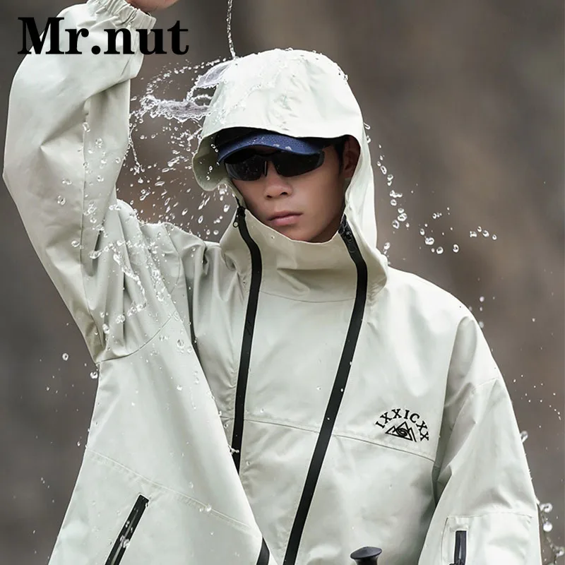 

Mr.nut Windproof Waterproof Jacket Men Spring Autumn Outdoor Jackets Zipper Camping Coat Women Windbreaker High Necked Clothing