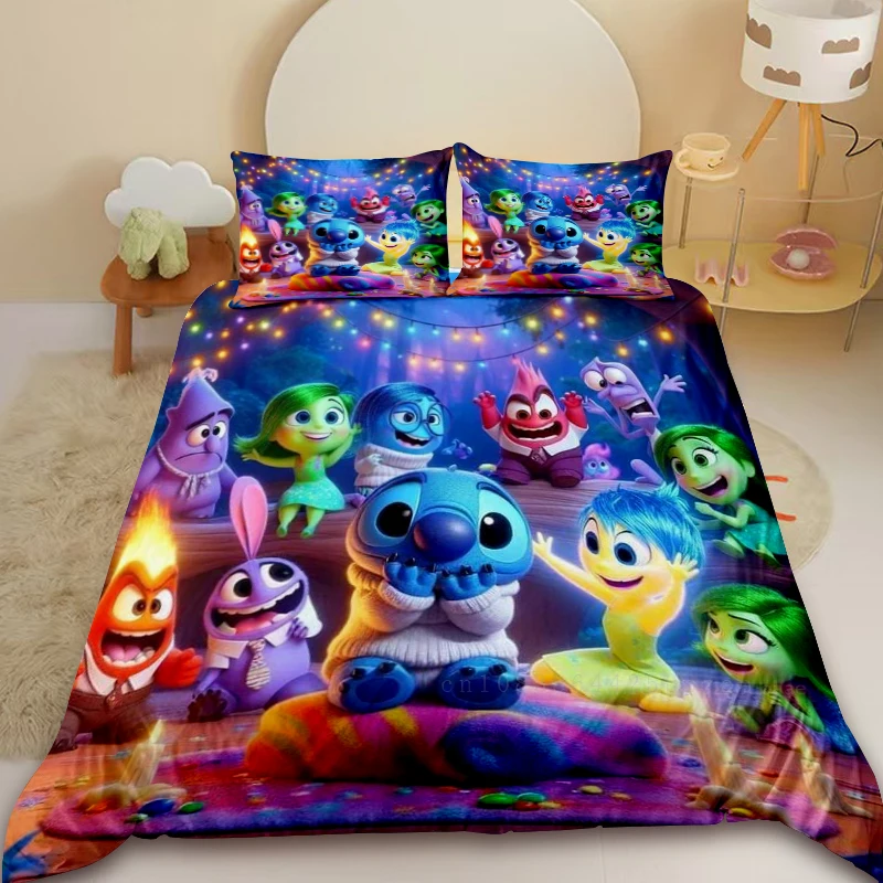 Duvet Cover Inside Out and Stitch Bedding Set Cartoon Pattern Universal Children and Adult Gift Home Room Decoration