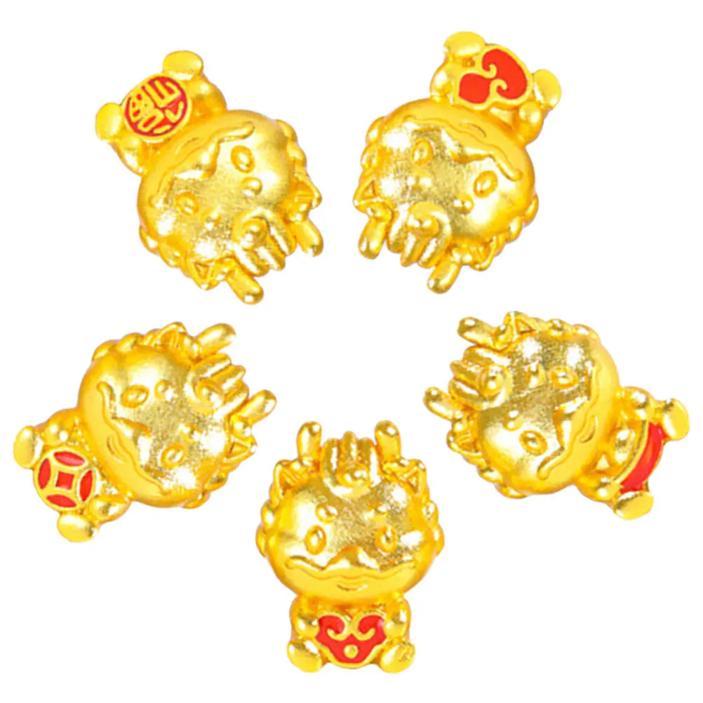 1 Set Of Chinese Zodiac Dragon Charms Copper Pendant For Diy Bracelet Making Jewelry Supplies Red Rope Necklace Craft Beads
