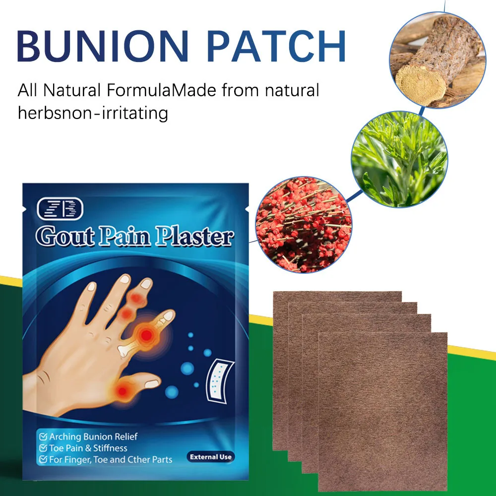 8pcs/bag Gout Patch Arthritis Bone Thumb Corrector Sticker Finger Hallux Toe Bunion Pain Relief Medical Plaster Health Care