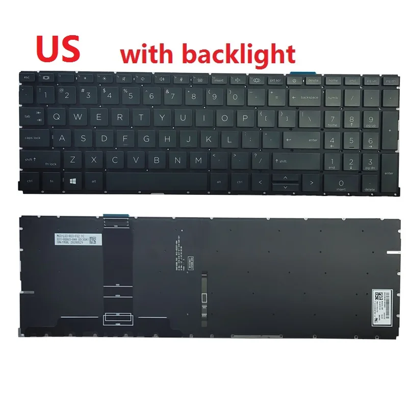 NEW US/UK Laptop keyboard For HP ProBook 450 G8 455 G8 NO frame with/NO backlight