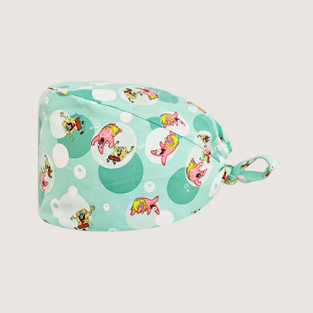 الطبية الكرتون طبيب غرفة العمليات قبعات مطبوعة التمريض غطاء رأس للجنسين طبيب الأسنان فرك قبعة مختبر فرك الحيوانات الأليفة مستشفى الجراحية قبعة