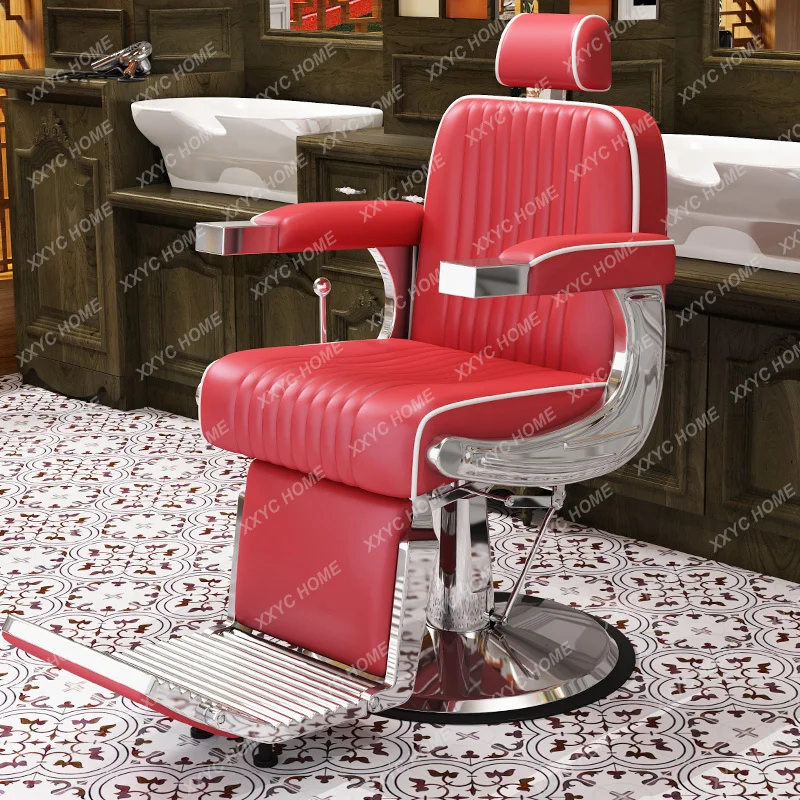 Hair salon hair salon special perm, dyeing and cutting hair chair men's retro oil head chair can lie down, shave and shave seat