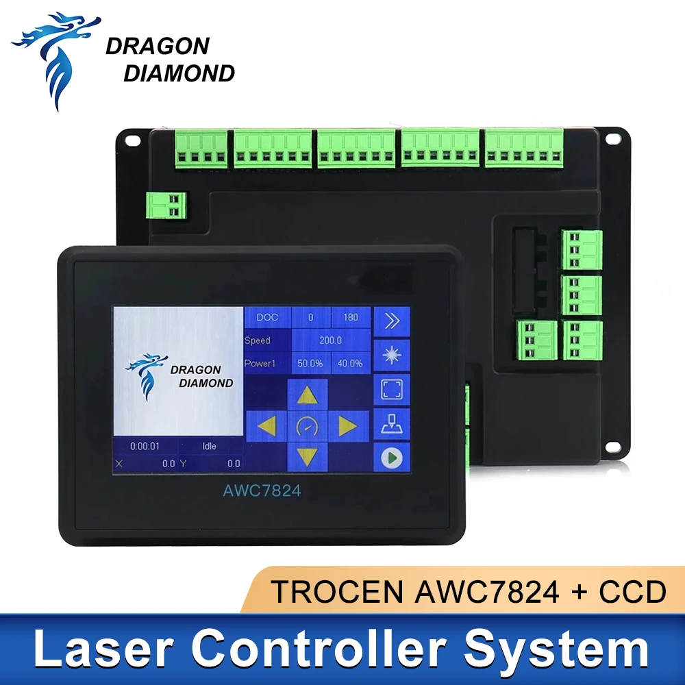 Imagem -03 - Trocen-double Head Dsp Controller System Substituição para Máquina de Corte a Laser Co2 Awc7824 Plus Ccd Eixos Awc708c 6442g 6445g