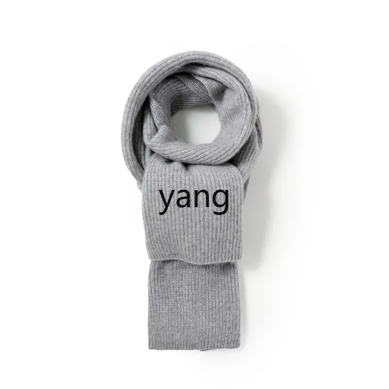 

LMM7 needle double-strand knitted 100% cashmere scarf for men and women, small cashmere thick needle scarf
