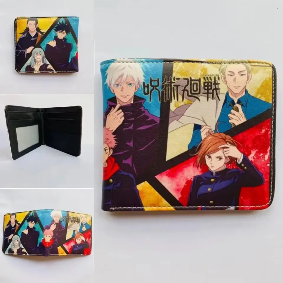 Anime Jujutsu Kaisen Itadori Yuji Gojo Satoru Megumi Wallet Cartoon Fashion PU Leather Purse Short Wallets Gift