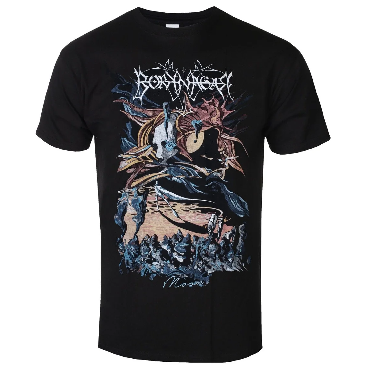 Borknagar Moon Nordic Progressive Metal Band Graphic T-shirt à manches courtes pour hommes et femmes, imprimé artistique fantastique surreal Night‑lake