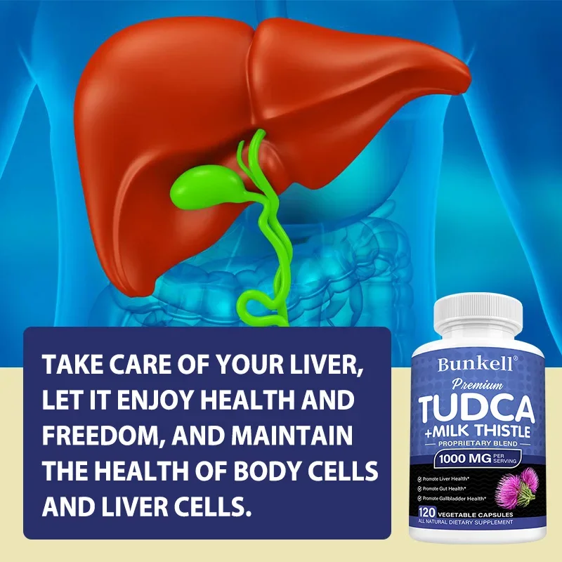 TUDCA + Milk Thistle Blend - 1000 Mg, Supports Healthy Liver Function, Intestinal Health, and Promotes Gallbladder Health