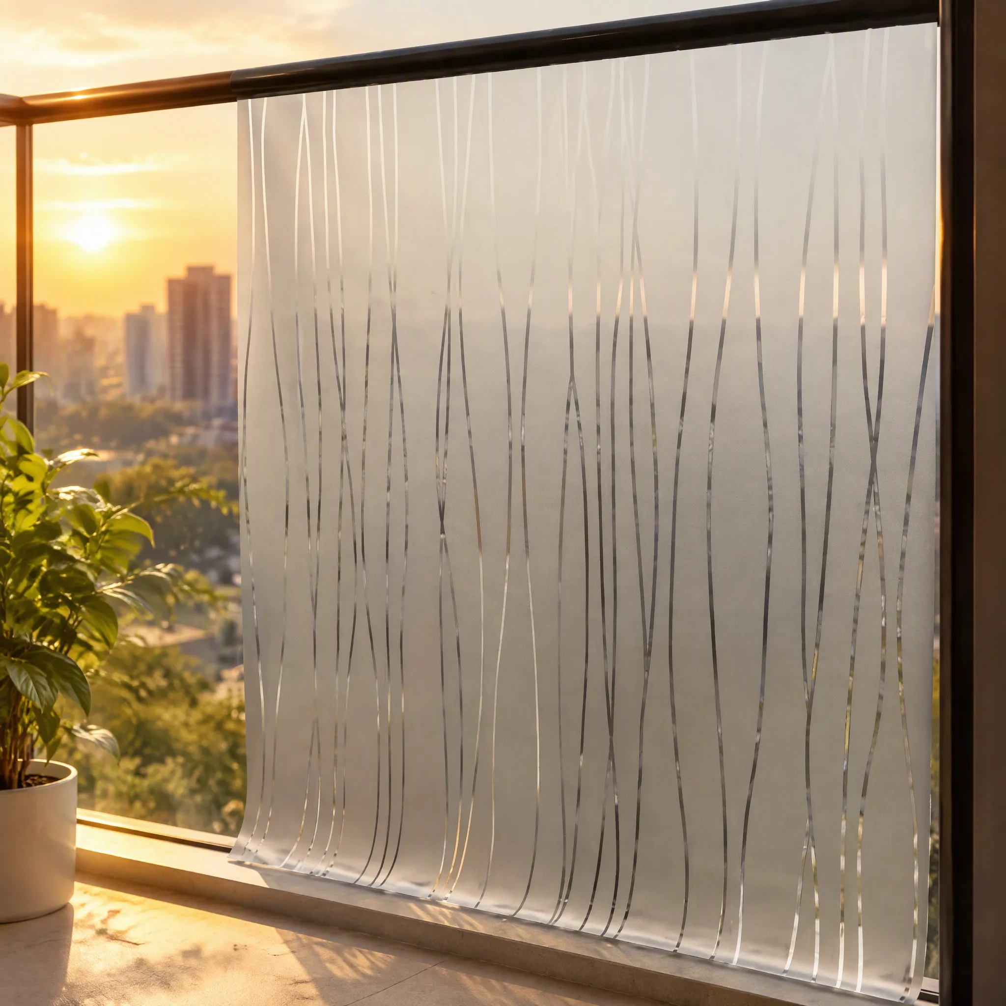 Privacy Frosted Window Film Decorative Translucent Window Cover Static Cling Window Decal for Office for Living Room