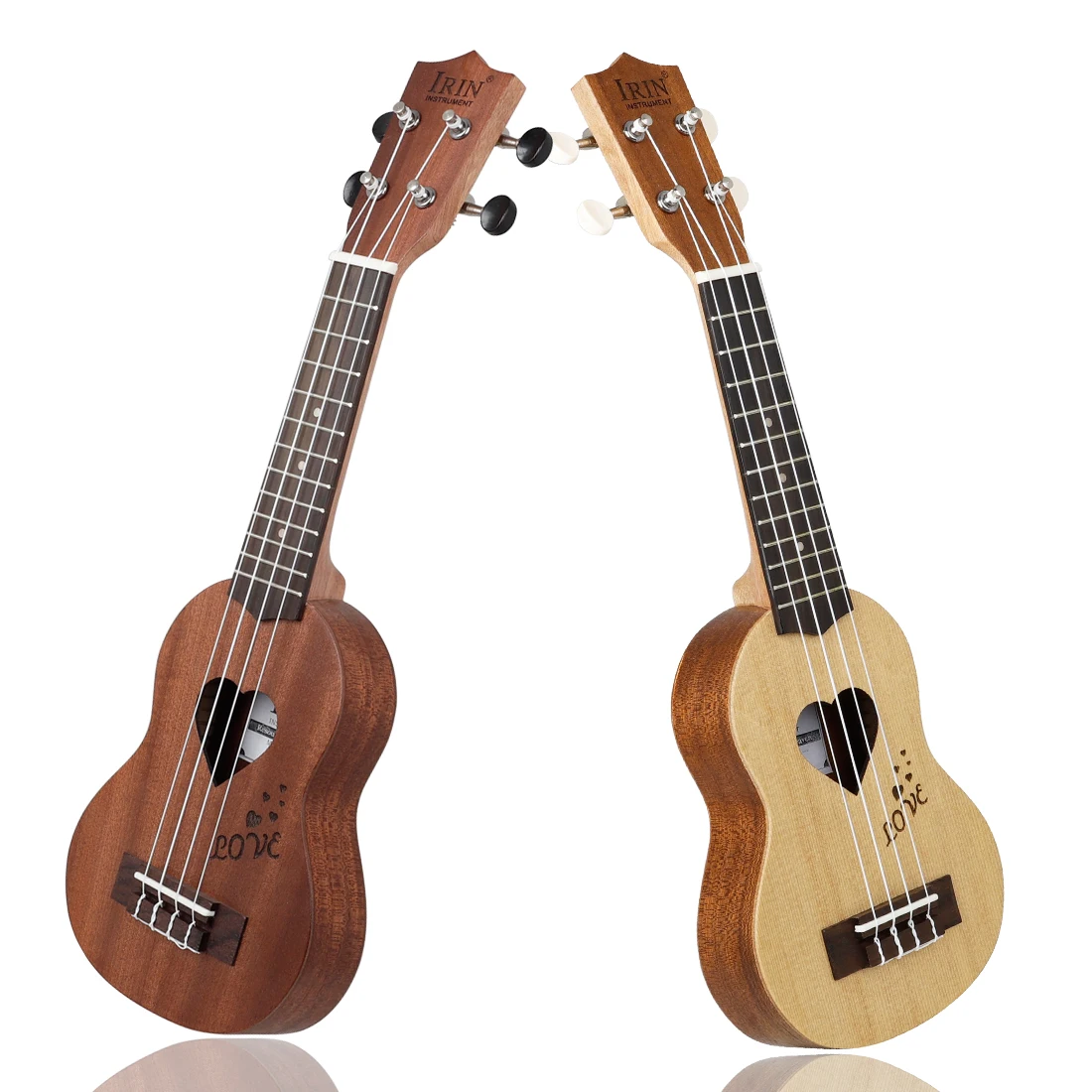 

IRIN 17 Inches Ukulele 4 Strings Techwood Ukulele Couple's Set with Storage Case Professional String Instrument Couple's Ukulele