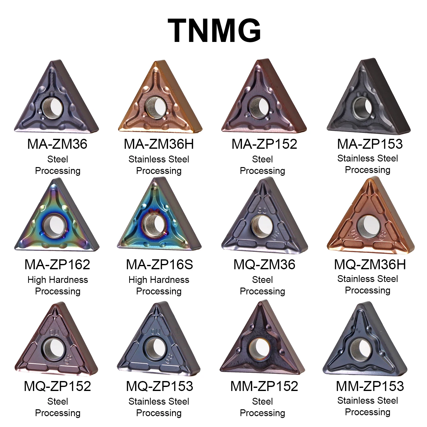 

MZG 10pcs TNMG Carbide Inserts TNMG160404 TNMG160408 CNC Lathe Cutting Tool High Quality Turning Insert For Stainless Steel