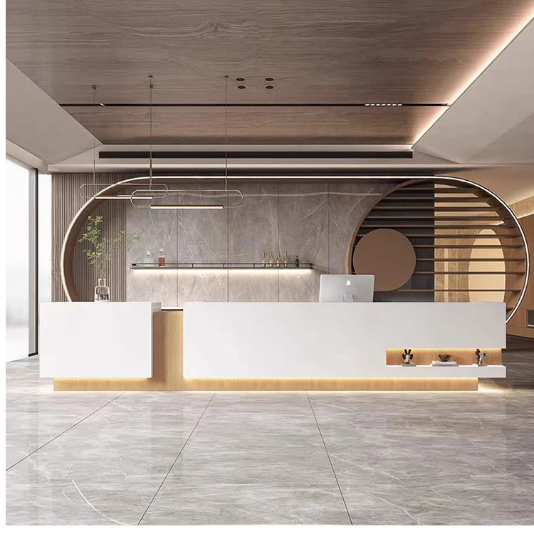 &c Modern Spa Beauty Salon Reception Desk Dimensions Quartz Used Reception Desk for Office Building