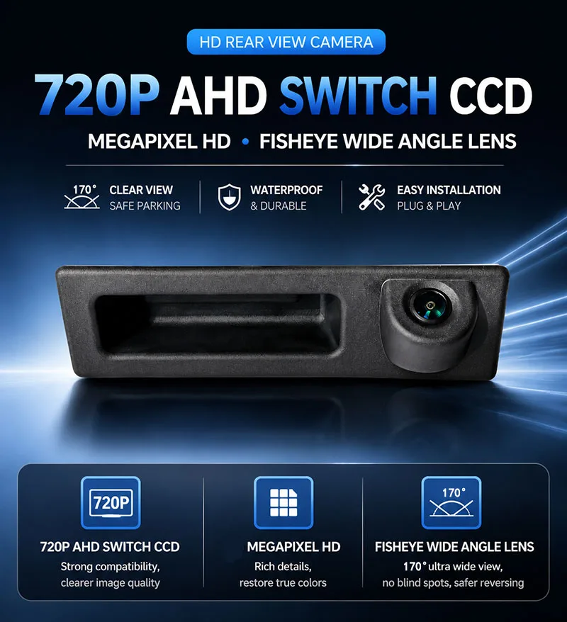 AHD 1080P For BMW Rear View Trunk Handle Camera Reverse Backup Camera 5 Series F10 F11 3 Series F30 F31 F32 X1 X3 X4 /X5 F15/F16