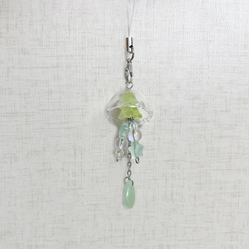 Handmade jellyfish mobile phone charm y2k original  keychain