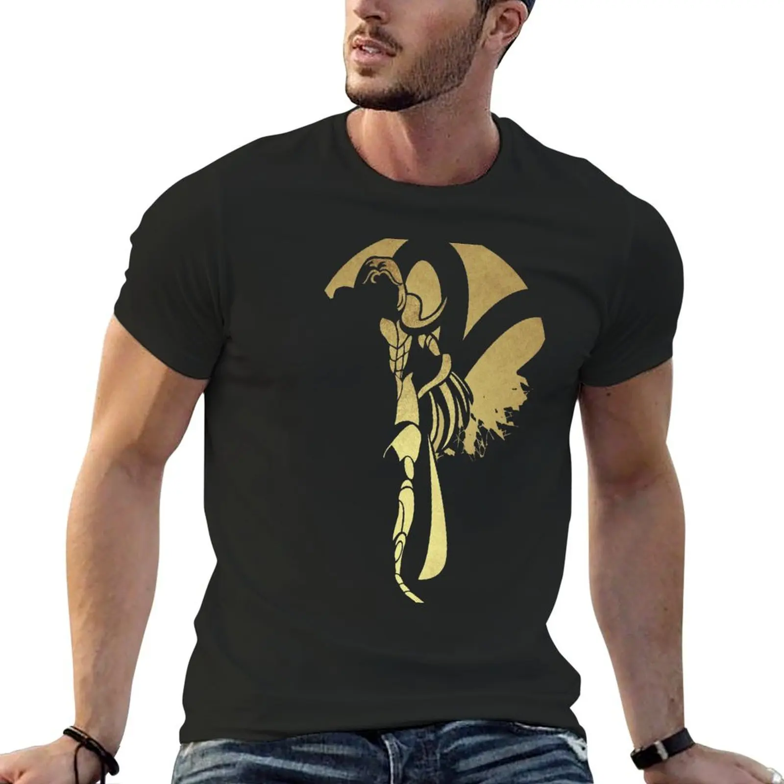 

Gold Saint Aries T-shirt vintage clothes heavyweights boys whites blanks mens graphic t-shirts hip hop