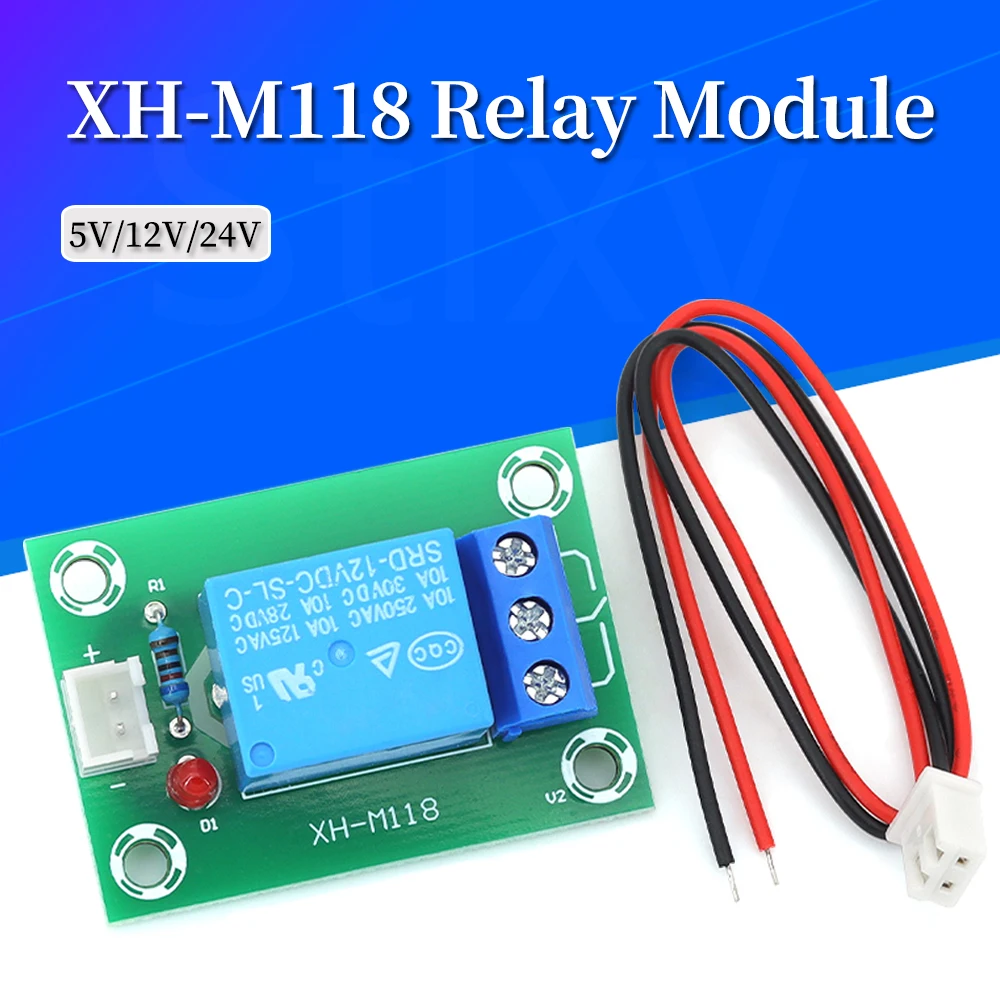 XH-M118 Relay module / 5V 12V 24V Power Supply / Output 1 way Isolated Module Sensor 10A Wire