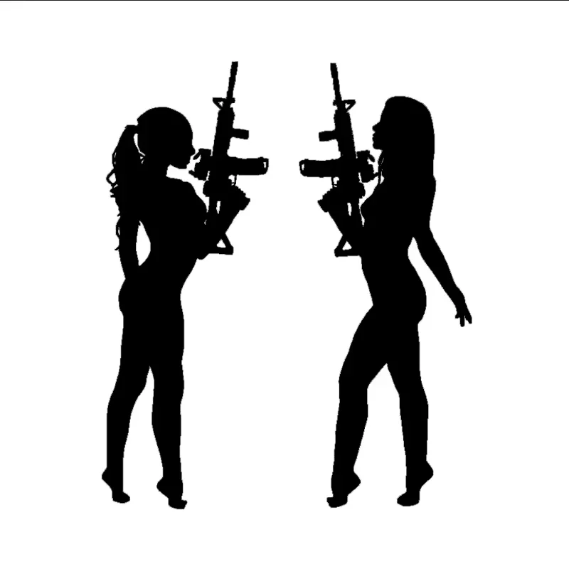 

Sexy gun girl styling window bumper motorcycle fuel tank accessories decorative vinyl car stickers
