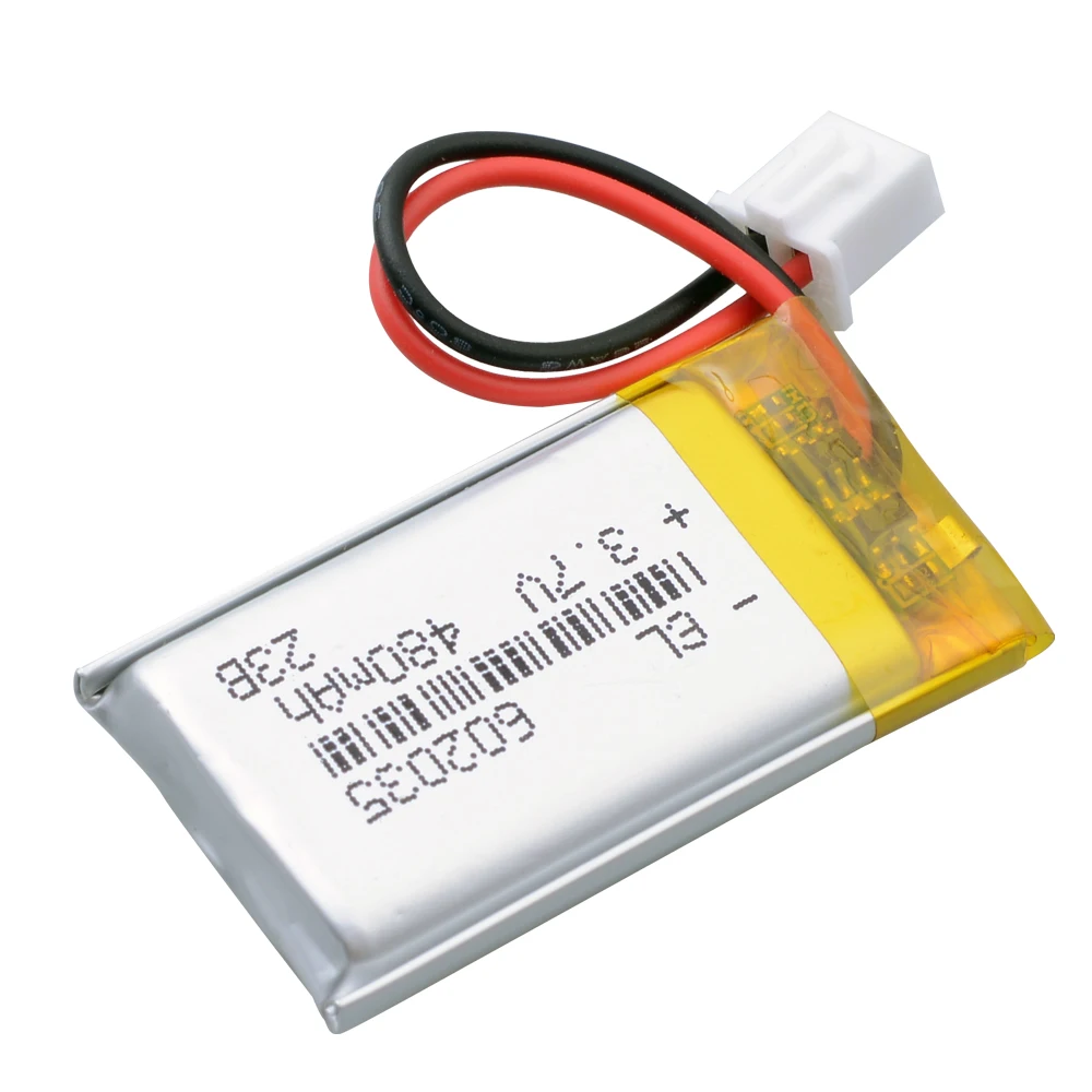 3.7 فولت 480 مللي أمبير 602035   JST 2.54 مللي متر 2pin ليثيوم بوليمر يبو بطارية قابلة للشحن ل MP3 DVD وسادة كاميرا مسجل المتكلم