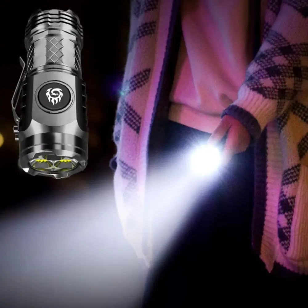 Super Bright Handheld Flashlight Adjustable Brightness Waterproof LED Flashlight USB Rechargeable 3 Lighting Mode Torch Camping