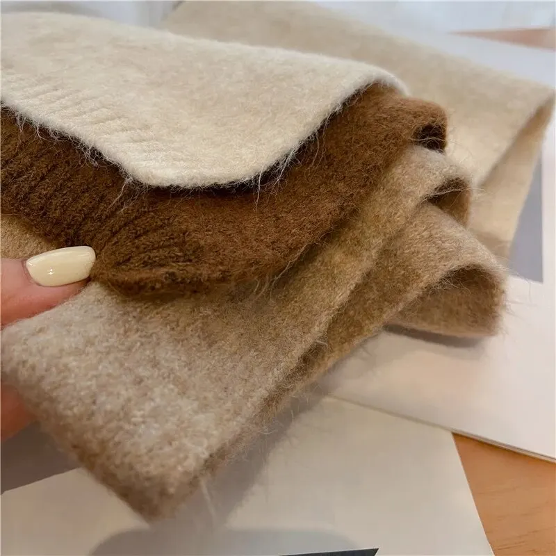 Warm Knitted Skinny Neck Women Scarf Fashion Winter Solid Soft Cashmere Woolen Yarn Korea Style Casual Travel Bufanda Echarpe