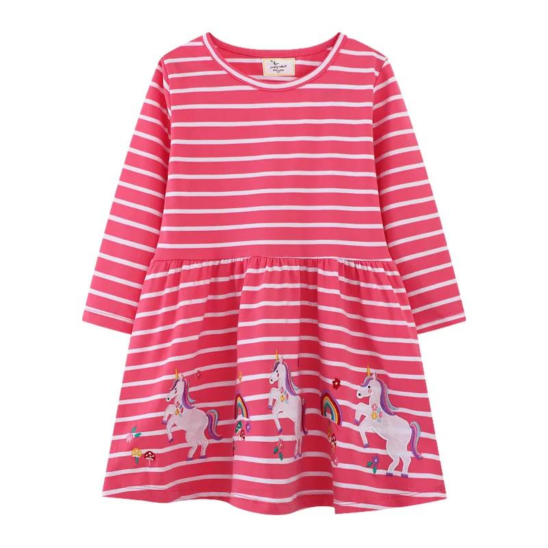 

Style Girl's Dress Autumn New Children's Princess Dress Knitted Cotton Round Neck Long Sleeve Dress Wholesale