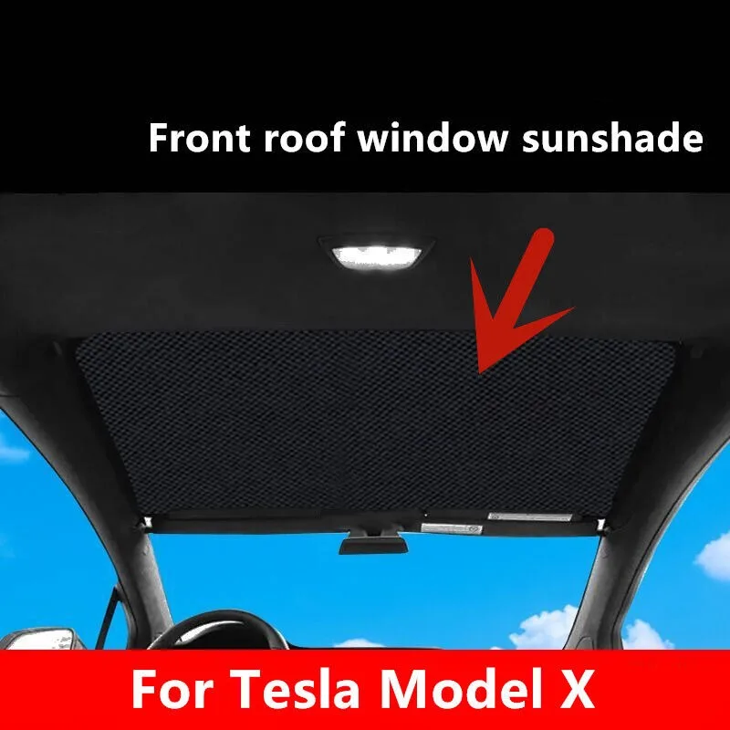 

1X Front Roof Shade Window Sunshade Privacy Sleep Mesh Cover for Tesla Model X