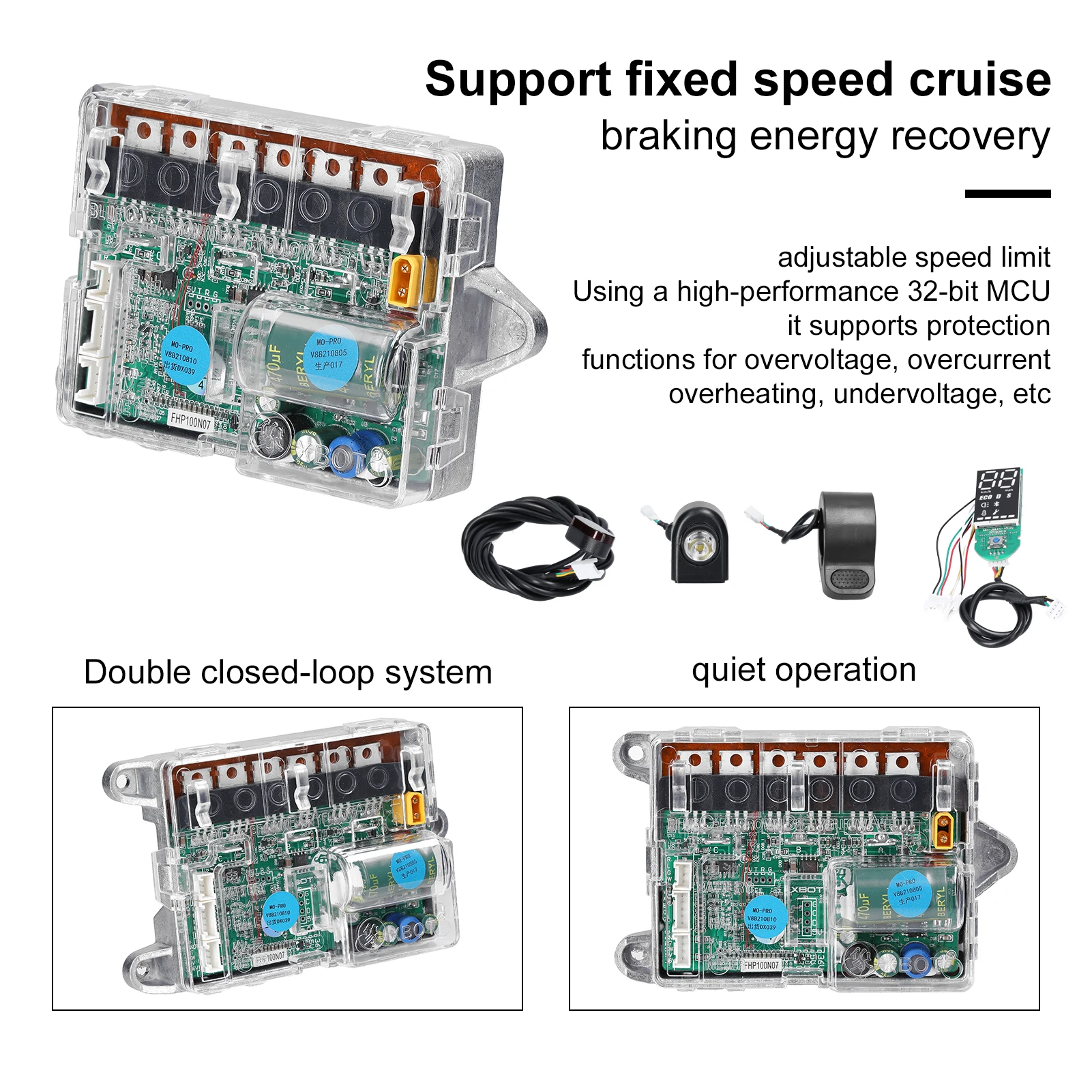 Electric Scooter Motherboard Controller Suite Power Supply BT Digital Display with Accelerator Front and Rear Light for M365/PRO