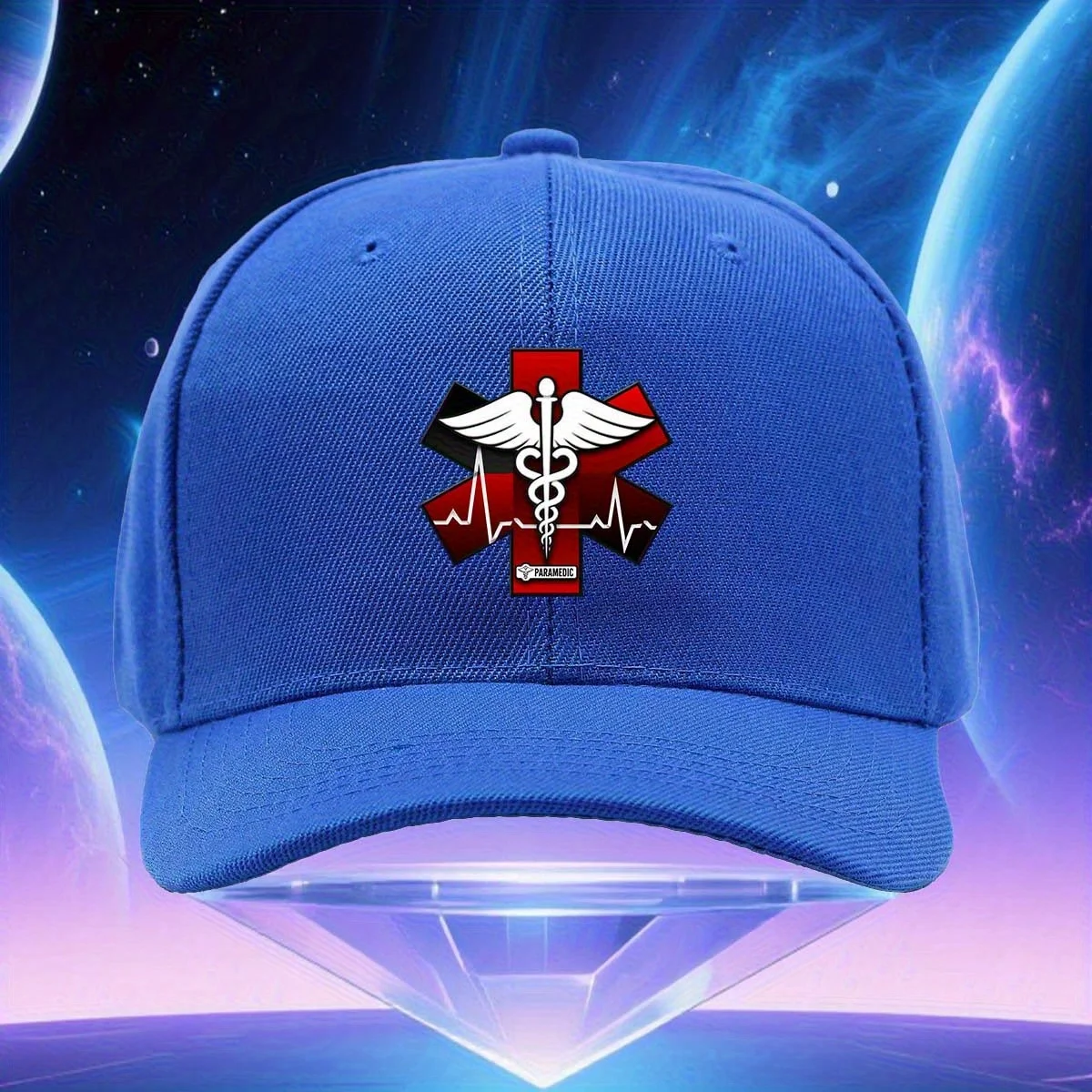 Adjustable Paramedic Trucker Hat with EMT Star of Life Emblem - Lightweight Medic Ambulance Cap for EMS Professionals, Paramedic