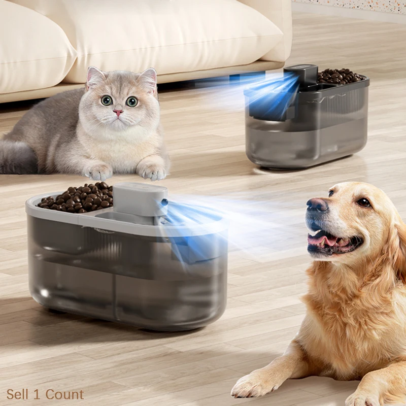 

2-in-1 Rechargeable Small Steel Bottle for Dogs Small Animals Intelligent Pet Water Dispenser Feeder